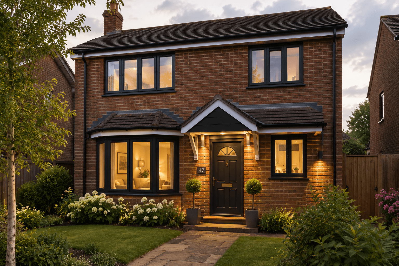 Modern windows installed in a home
